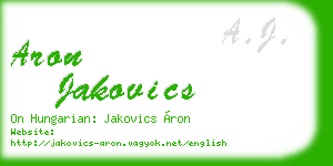 aron jakovics business card