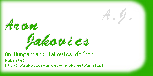 aron jakovics business card